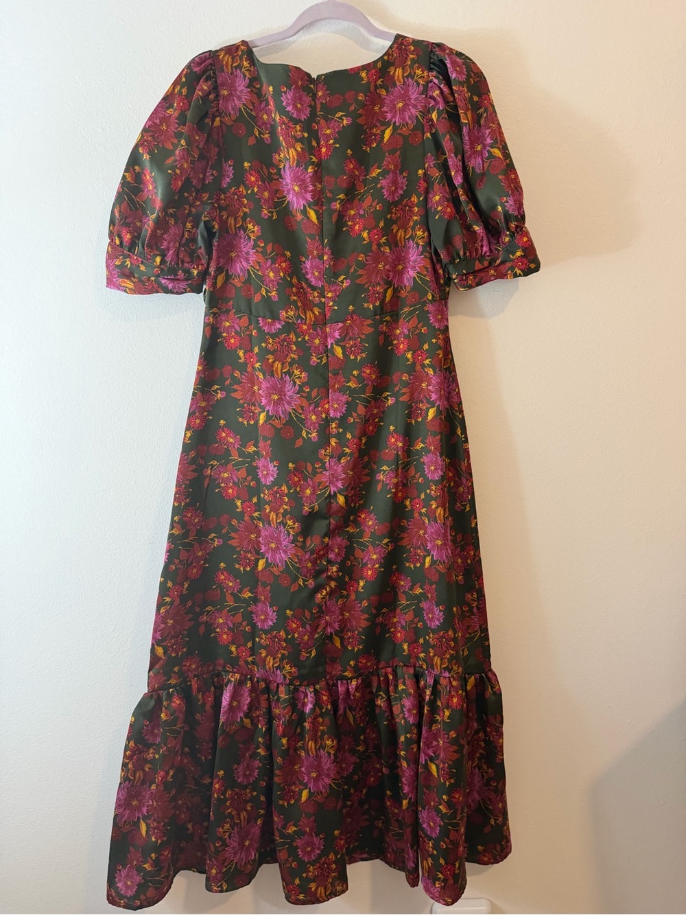 Chelsea28 Olive Midi Dress with Pink Floral Print